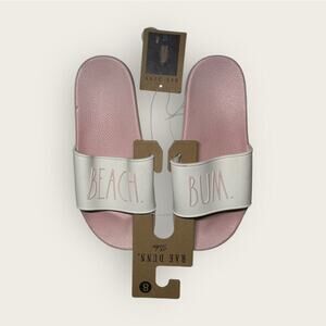 Rae Dunn | Beach Bum Slides | Pale Pink/Ivory | Size 8
